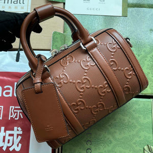 Gucci 725292 Jumbo GG Mini Embossed Bag Brown - Default Title - View 6