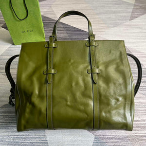 Gucci 725683 Large Tote Bag With Tonal Double G Forest green - Default Title - View 2