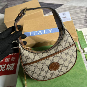Gucci 726843 Half-moon-shaped mini bag with Interlocking G Brown - Default Title - View 5