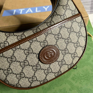Gucci 726843 Half-moon-shaped mini bag with Interlocking G Brown - Default Title - View 6