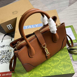 Gucci 727810 Jackie 1961 Small Natural Grain Tote Bag Brown - Default Title - View 8