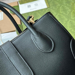 Gucci 727810 Jackie 1961 small natural grain tote in black leather - Default Title - View 7