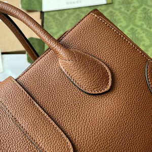 Gucci 727810 Jackie 1961 small natural grain tote in brown leather - Default Title - View 7