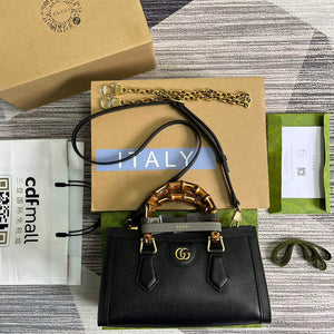 Gucci 735153 Gucci Diana Small Shoulder Bag Black - Default Title - View 1