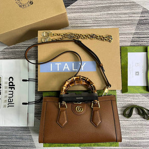 Gucci 735153 Gucci Diana Small Shoulder Bag Brown - Default Title - View 1