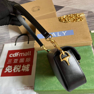 Gucci 735178 Gucci Horsebit 1955 small shoulder bag Black - Default Title - View 3