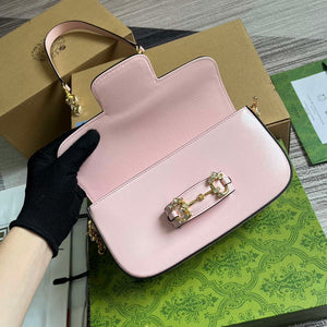 Gucci 735178 Gucci Horsebit 1955 small shoulder bag Pink - Default Title - View 7