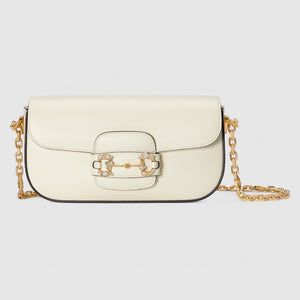 Gucci 735178 Gucci Horsebit 1955 small shoulder bag White - Default Title - View 1