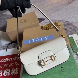 Gucci 735178 Gucci Horsebit 1955 small shoulder bag White - Default Title - View 4