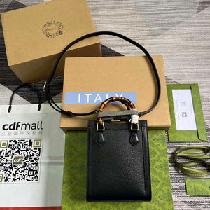 Gucci 739079 Diana Mini Tote Bag Black Leather - Default Title - View 2