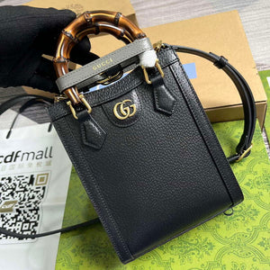 Gucci 739079 Diana Mini Tote Bag Black Leather - Default Title - View 4