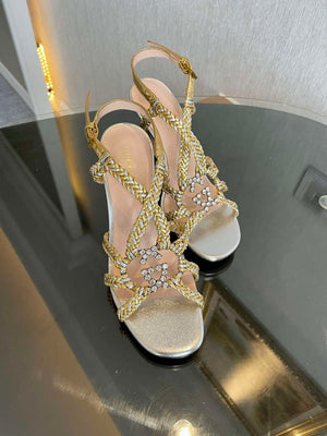 Gucci 739098 Women's crystal Interlocking G sandal G56300 - 35 - View 3