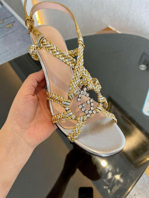 Gucci 739098 Women's crystal Interlocking G sandal G56300 - 35 - View 7