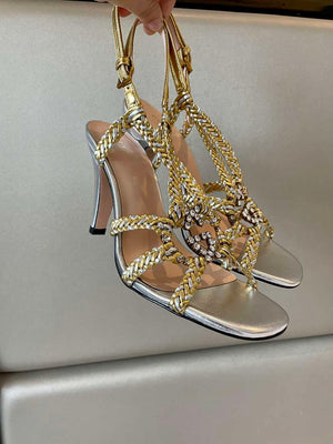 Gucci 739098 Women's crystal Interlocking G sandal G56300 - 35 - View 9