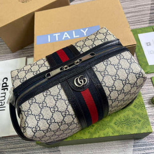 Gucci 739391 Gucci Savoy Toiletry Case Blue - Default Title - View 4