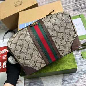 Gucci 739391 Gucci Savoy Toiletry Case Brown - Default Title - View 7
