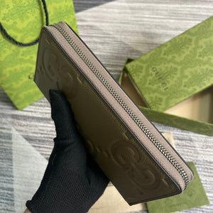 Gucci 739484 Original Gray leather Jumbo GG zip around wallet - Default Title - View 8