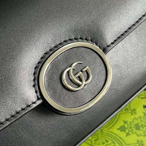 Gucci 739722 Petite GG Mini Shoulder Bag Black - Default Title - View 5