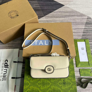 Gucci 739722 Petite GG Mini Shoulder Bag White - Default Title - View 1