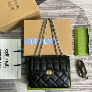 Gucci ?740834 GG Deco Small Shoulder Bag Black - Default Title - View 1