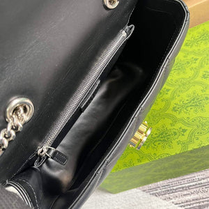 Gucci 740834 Gucci Deco Small Shoulder Bag Black - Default Title - View 9