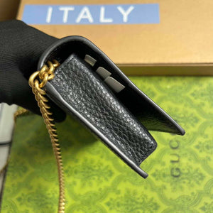 Gucci 746056 Chain Wallet With Interlocking G Python Bow Black - Default Title - View 3