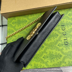 Gucci 746056 Chain Wallet With Interlocking G Python Bow Black - Default Title - View 4