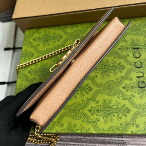 Gucci 746056 Chain Wallet With Interlocking G Python Bow Rose beige - Default Title - View 4
