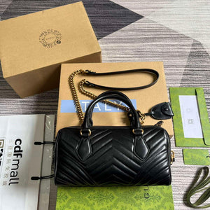 Gucci 746319 GG Marmont Small Top Handle Bag Black - Default Title - View 2
