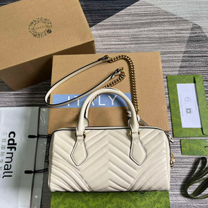 Gucci 746319 GG Marmont Small Top Handle Bag White - Default Title - View 2