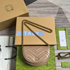 Gucci 746431 GG Marmont Matelass¨¦ Chain Mini Bag Milk tea - Default Title - View 1