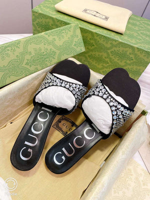 Gucci 749663 Women's slide sandal with crystals G56306 - 35 - View 4