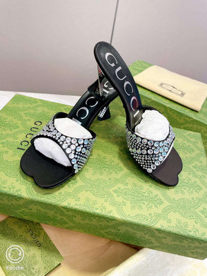 Gucci 749663 Women's slide sandal with crystals G56306 - 35 - View 1