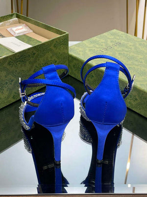 Gucci 749832 Women's High Heel Sandals With Crystals G38278 - US 4=Euro 35 - View 4