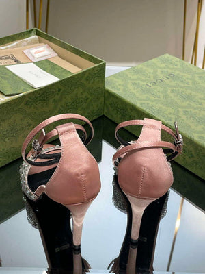 Gucci 749832 Women's High Heel Sandals With Crystals G38280 - US 4=Euro 35 - View 4