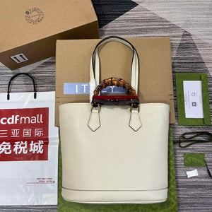 Gucci 750394 Gucci Diana Medium Tote Bag White leather - Default Title - View 2