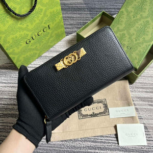 Gucci 750458 Zip wallet with Interlocking G python bow Black - Default Title - View 1