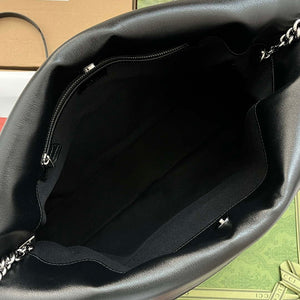 Gucci 751516 Blondie Medium Tote bag in black leather - Default Title - View 9