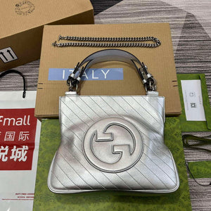 Gucci 751518 Gucci Blondie Small Tote Bag Silver - Default Title - View 1
