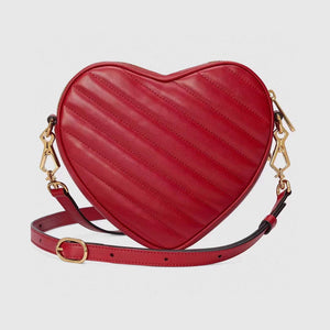 Gucci 751628 Interlocking G Mini Heart Shoulder Bag Red - Default Title - View 2