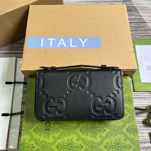 Gucci 751760 Jumbo GG Travel Document Case Black - Default Title - View 1