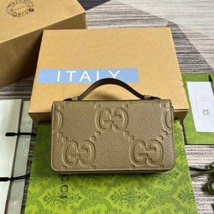 Gucci 751760 Jumbo GG Travel Document Case Grey - Default Title - View 1
