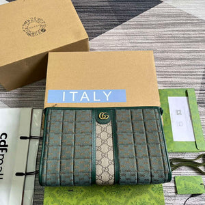 Gucci 751912 Mini GG Canvas Pouch Green - Default Title - View 1