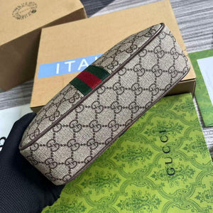Gucci 760019 Gucci Savoy Toiletry Case With Web Brown - Default Title - View 5