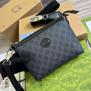 Gucci 760021 Messenger Bag With Interlocking G Black - Default Title - View 4