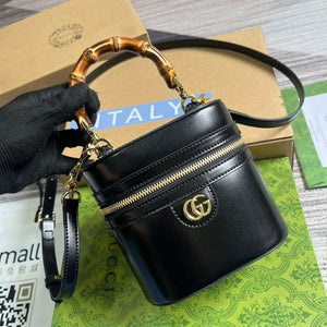Gucci 760200 Mini Bamboo Shoulder Bag Black - Default Title - View 4