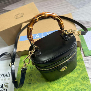 Gucci 760200 Mini Bamboo Shoulder Bag Black - Default Title - View 7