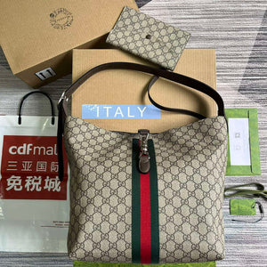 Gucci 763103 Jackie 1961 Small Shoulder Bag Beige and ebony - Default Title - View 1