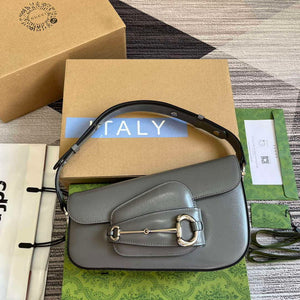Gucci 764155 Gucci Horsebit 1955 Shoulder Bag Grey - Default Title - View 1