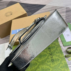 Gucci 764155 Gucci Horsebit 1955 Shoulder Bag Silver - Default Title - View 6